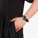 Bvlgari Bulgari Stainless Steel Black Calfskin 35mm Solotempo Quartz Watch