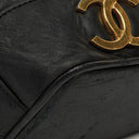 Chanel Black Leather CC Drawstring Shoulder Bag