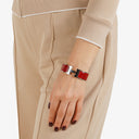 Hermes Red Wide Bangle Clic Clac H Bracelet