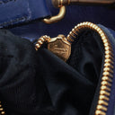 Miu Miu Matelasse Blue Leather Shoulder Bag