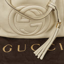 Sac fourre-tout en cuir neutre Gucci Soho