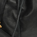 Chanel Black Leather CC Drawstring Shoulder Bag