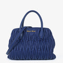 Miu Miu Matelasse Blue Leather Shoulder Bag