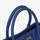 Miu Miu Matelasse Blue Leather Shoulder Bag