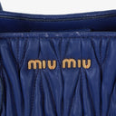 Miu Miu Matelasse Blue Leather Shoulder Bag