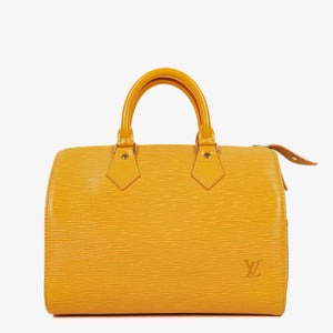 Louis Vuitton Speedy 25 Yellow EPI Leather Handbag