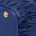 Miu Miu Matelasse Blue Leather Shoulder Bag