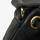 Chanel Black Leather CC Drawstring Shoulder Bag