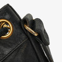 Chanel Black Leather CC Drawstring Shoulder Bag