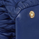 Miu Miu Matelasse Blue Leather Shoulder Bag