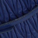 Miu Miu Matelasse Blue Leather Shoulder Bag