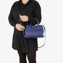 Miu Miu Matelasse Blue Leather Shoulder Bag