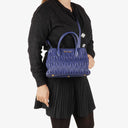 Miu Miu Matelasse Blue Leather Shoulder Bag
