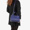 Miu Miu Matelasse Blue Leather Shoulder Bag