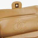 Chanel Medium Classic Vintage Double Flap Bag Beige Quilted Lambskin 24K Gold-Plated Hardware