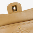 Chanel Medium Classic Vintage Double Flap Bag Beige Quilted Lambskin 24K Gold-Plated Hardware