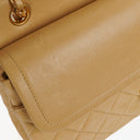Chanel Medium Classic Vintage Double Flap Bag Beige Quilted Lambskin 24K Gold-Plated Hardware