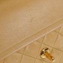 Chanel Medium Classic Vintage Double Flap Bag Beige Quilted Lambskin 24K Gold-Plated Hardware