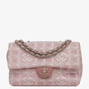 Chanel Pink East West Travel Line Chocolate Bar Flap Bag