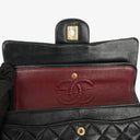 Chanel Double Flap Bag in Quilted Black Lambskin With 24K Gold-Plated Hardware