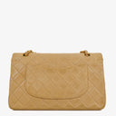 Chanel Medium Classic Vintage Double Flap Bag Beige Quilted Lambskin 24K Gold-Plated Hardware