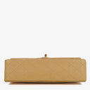 Chanel Medium Classic Vintage Double Flap Bag Beige Quilted Lambskin 24K Gold-Plated Hardware
