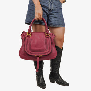 Chloe Marcie Medium Burgundy Leather Satchel
