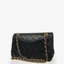 Chanel Double Flap Bag in Quilted Black Lambskin With 24K Gold-Plated Hardware