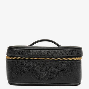 Chanel Black Caviar Leather Vanity Case