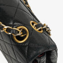 Chanel Double Flap Bag in Quilted Black Lambskin With 24K Gold-Plated Hardware