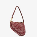 Christian Dior Burgundy Oblique Saddle Pochette Bag