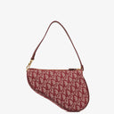 Christian Dior Burgundy Oblique Saddle Pochette Bag