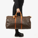 Louis Vuitton Keepall 60 Bandoulière Monogram Canvas Travel Bag