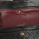 Chanel Vintage Classic Double Flap Bag in Quilted Black Lambskin with 24K Gold-Plated Hardware