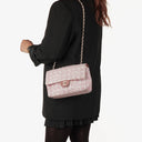 Chanel Pink East West Travel Line Chocolate Bar Flap Bag