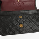 Chanel Vintage Classic Double Flap Bag in Quilted Black Lambskin with 24K Gold-Plated Hardware