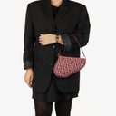 Christian Dior Burgundy Oblique Saddle Pochette Bag