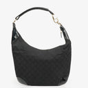 Gucci Black Patent Leather Braided Handle Ring Hobo Bag