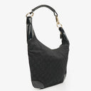 Gucci Black Patent Leather Braided Handle Ring Hobo Bag