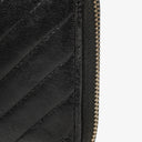 Chanel Large Gusset Zip Around Black Chevron Quilted Lambskin Wallet