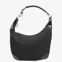 Gucci Black Patent Leather Braided Handle Ring Hobo Bag