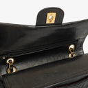 Chanel Vintage Classic Double Flap Bag in Quilted Black Lambskin with 24K Gold-Plated Hardware