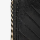Chanel Large Gusset Zip Around Black Chevron Quilted Lambskin Wallet