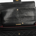 Chanel Medium Double Flap Bag Black Quilted Lambskin With 24K Gold-Plated Hardware And Mademoiselle Chain