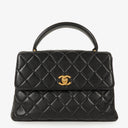 Chanel Kelly Top Handle Black Quilted Lambskin Bag