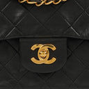 Chanel Vintage Classic Double Flap Bag in Quilted Black Lambskin with 24K Gold-Plated Hardware