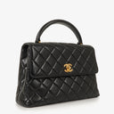 Chanel Kelly Top Handle Black Quilted Lambskin Bag