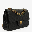 Chanel Vintage Classic Double Flap Bag in Quilted Black Lambskin with 24K Gold-Plated Hardware