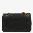 Chanel Vintage Classic Double Flap Bag in Quilted Black Lambskin with 24K Gold-Plated Hardware