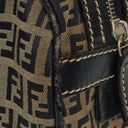 Fendi FF Navy Zucchino Boston Bag